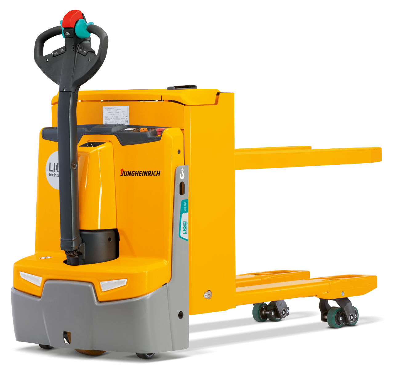 electric pedestrian pallet truck with ergonomic lift